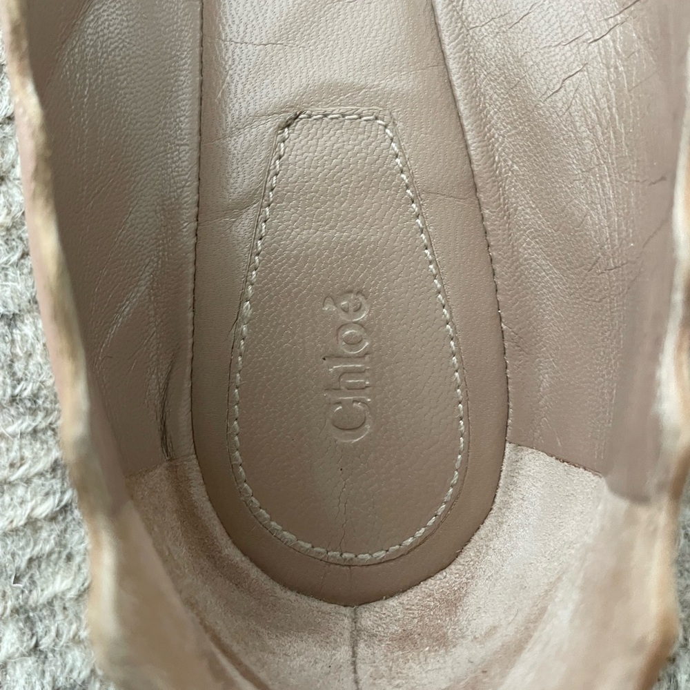 Chloé Scalloped Ballet Flats in Nude - Picture 3 of 6